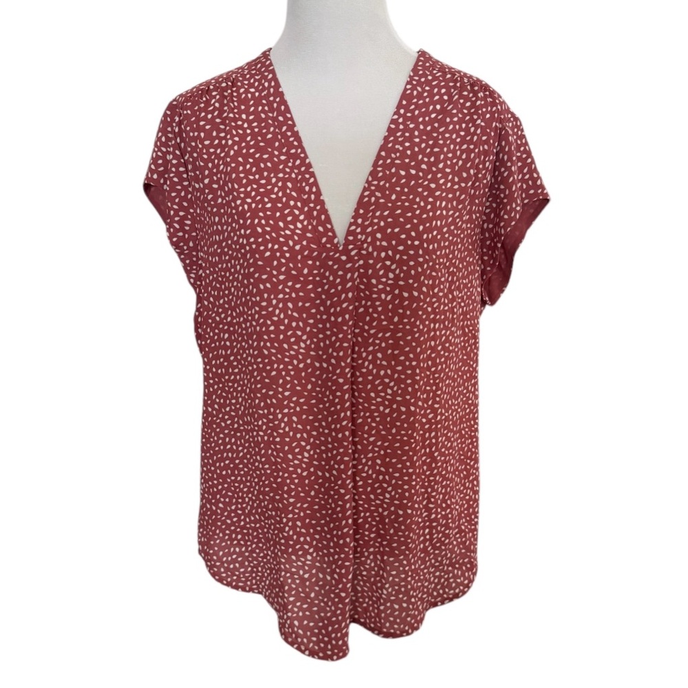 NWT Fun2Fun Lillian V-Neck Blouse Size Large